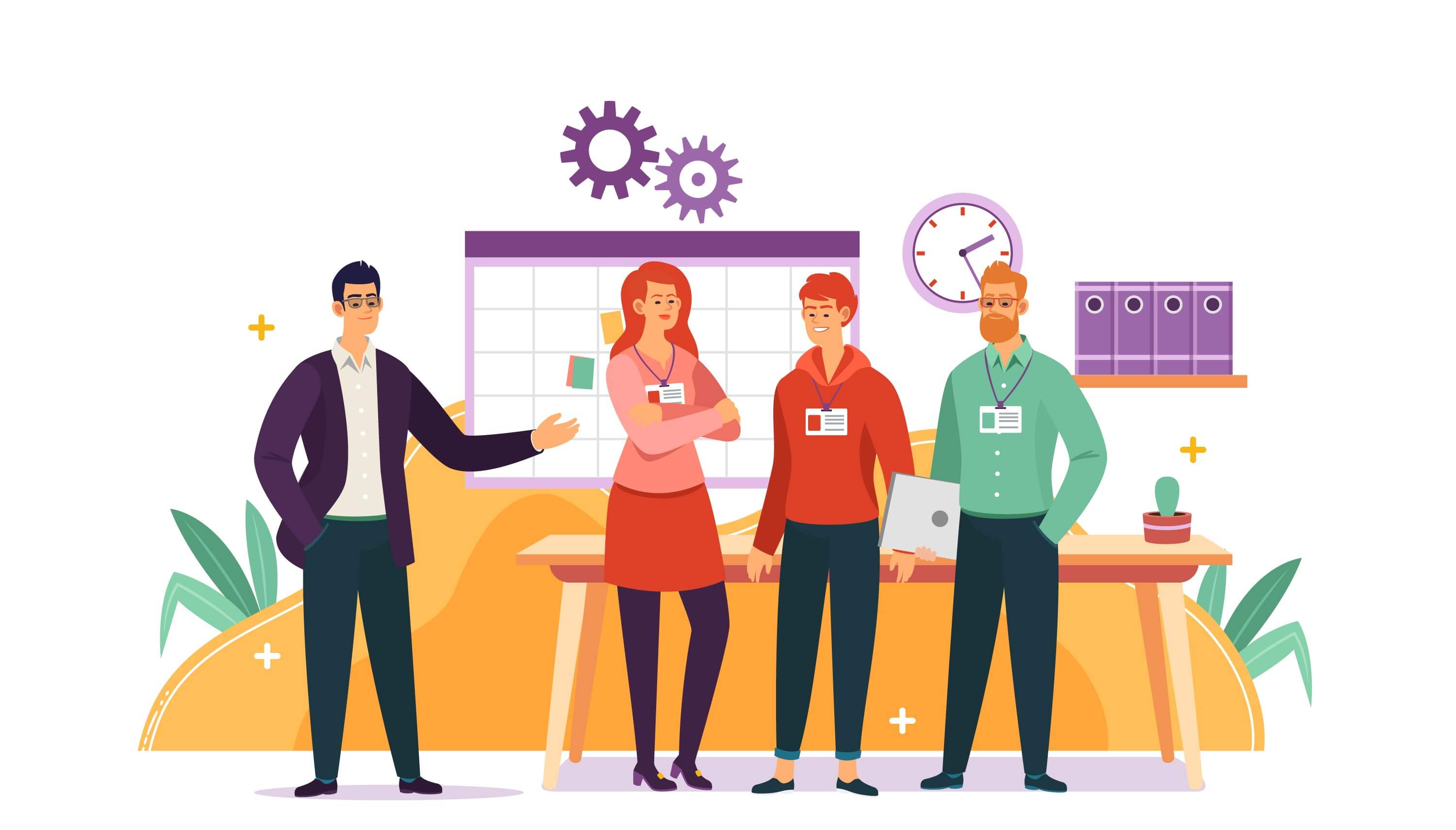 Diverse team working together on staffing solutions